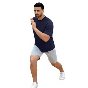 Camiseta de Manga Corta Azul Marino para Hombre, Corte Regular, Cuello Redondo Informal, Algodón Jersey, Color Sólido, Diseño Liso, Beazer Sports 220g - Product Image 6