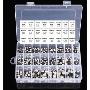 Condensador electrolítico de aluminio 1UF 50V a 1000UF 16V Paquete de 400 valores surtidos para reparación de electrónica y proyectos de bricolaje - Product Image 3