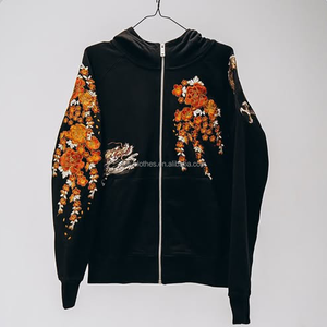 Fabricantes de sudaderas con capucha personalizadas con parches cosidos, bordados 3D, estampados en relieve y logotipos, de algodón polar, extragrandes y con cremallera. - Product Image 1