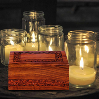 Urna de Madera Pintada y Personalizada con Huella de Pata para Cenizas de Perro o Gato, Ataúd de Cremación de Madera de Palisandro