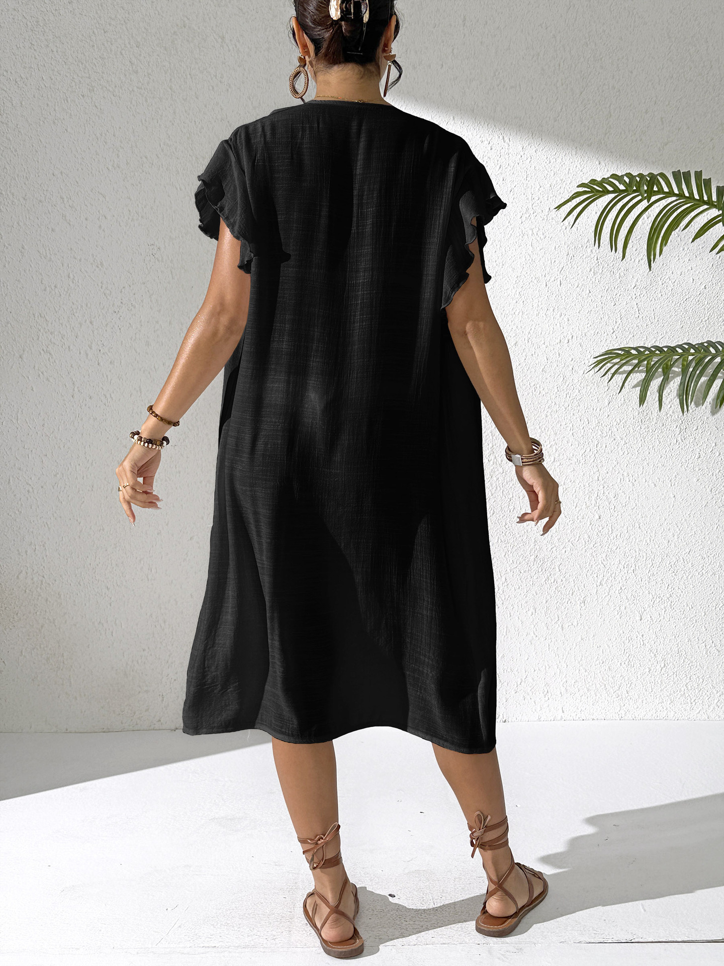 denim zip up dress MB FASHION STRETCH 8574LY LAST S stretchy denim Back elastic DTAILS_BUNDLD_517_BUY_2_FOR_600 KIZN Sleeveless High Neck Color:vintage dress 7