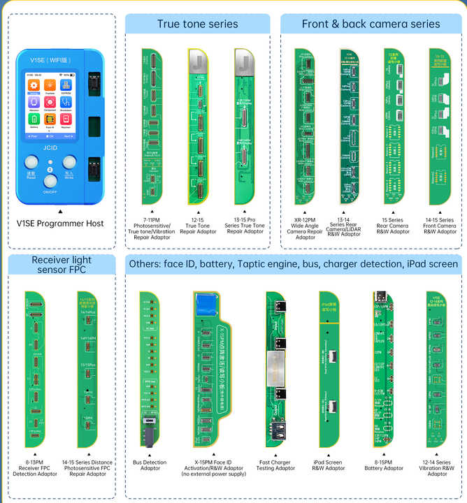 JCID V1SE WiFi Programmer 15in1 for iPhone 11-15 Pro Max | Battery