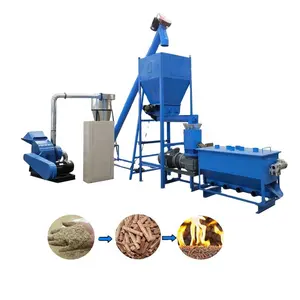 CE 100-500 KG/H Pelletizador de madera de troquel plano PTO Molino de pellets de madera Máquina de fabricación de pellets de madera de prensa PTO Precio de la máquina