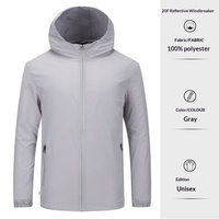 Vestes coupe-vent réfléchissantes unisexes pour hommes, avec logo personnalisé, style bomber, pour le travail et les activités de plein air.