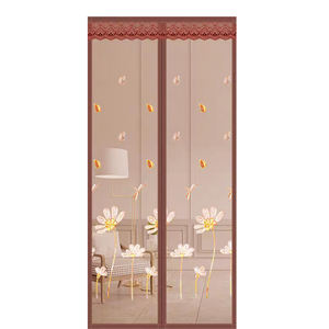 ستارة باب صيفية مطرزة مضادة للبعوض ومهواة لا تحتاج إلى ثقب للاستخدام المنزلي ذاتية اللصق مع فيلكرو - Product Image 1