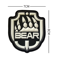 Patch souple décoratif à coudre en PVC souple 3D motif griffe d'ours, badge tactique du jeu Escape from Tarkov pour vêtements, sacs à dos et ceintures