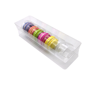 Transparent PET <strong>Blister</strong> Insert <strong>Tray</strong> for <strong>Macarons</strong> and Sushi Customizable Cake <strong>Packaging</strong> With Optional Box 7 Insert Capacity