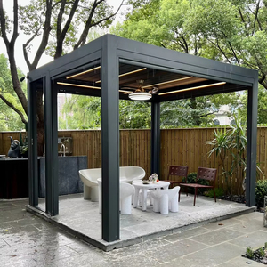 Gazebo de Aluminio Premium, Resistente al Viento y a la Lluvia, con Techo de Láminas Retráctiles Motorizadas Inteligentes, Personalizable, con Múltiples Opciones de Diseño para Exteriores - Product Image 1