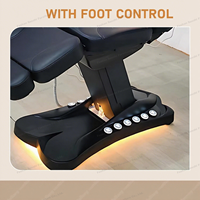 Luxe noir électrique 3/4 moteur lit de cils esthétique inclinable examen médical chaise de tatouage Table de Massage lit de beauté du visage