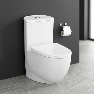 WC monobloc en céramique vitrifiée à poser au sol, chasse d'eau cyclonique, double chasse, siège de toilette intelligent, réservoir encastré, pour salle de bain moderne - Product Image 2