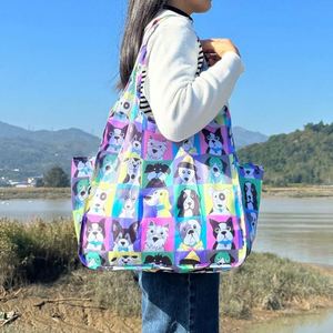 Sac fourre-tout extensible robuste, grand format, réutilisable, en polyester 210D, avec poche, pour les courses - Product Image 1