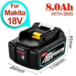 Paquete de Baterías Recargables de Estado Sólido 18650 de <span class=keywords><strong>18V</strong></span> <span class=keywords><strong>3Ah</strong></span> 6Ah 8Ah para Juguetes BL1860, Compatibles, de Alta Capacidad y Carga Rápida LiCoO2 - Product Image 3
