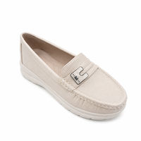 Chaussures plates confortables pour femmes, personnalisables en gros, avec boucle à l'avant, semelle extérieure en PU, légères, imperméables et résistantes aux chocs pour la marche