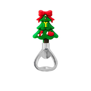 Christmas Bottle Stopper With Opener Santa Snowman Reindeer Design For Wine Beer Gift Party Favors - Product Image 2