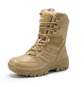DF203 Outdoor Black Khaki <b>Hiking</b> Training <b>Boots</b> Men Large Size 39-46 Stock Wholesales Shock Absorption Shoes Black Khaki - Product Image 5