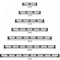 Barre lumineuse LED 8-28W à 6 modes stroboscopiques, 10-36 pouces, boîtier en aluminium, grille de toit, plusieurs couleurs, lumière linéaire longue et clignotante pour véhicule