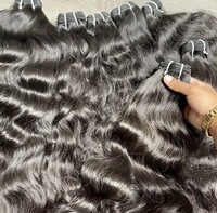 Lot complet d'extensions de cheveux naturels lisses et bouclés birmans, tissage naturel, extensions de cheveux noirs de jais, cheveux bruts cambodgiens d'un seul donneur