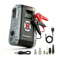 Compresseur d'air Purehood pour pneus, marteau de secours, booster de batterie de voiture multifonction pour SUV et voitures d'occasion