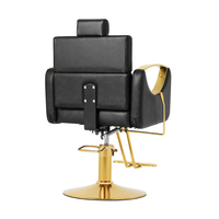 Chaise de salon de coiffure moderne personnalisée en cuir PU classique avec pompe hydraulique, design pliable pour usage commercial