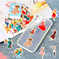 Autocollants découpés à la forme de filles pin-up rétro, autocollants en vinyle imperméables, autocollants en PVC autocollants, ensemble d'autocollants mignons de filles de dessin animé, décoration pour ordinateur portable