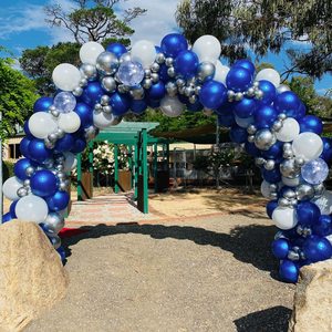 Kit de guirlande de ballons de graduation bleu marine et argenté de 127 pièces, kit d'arche de ballons à confettis blancs et argentés pour fête d'anniversaire, baby shower - Product Image 6