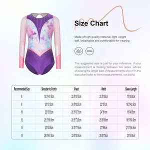 Girls Gymnastics Leotard Long Sleeve Rhinestone Mesh Metallic Print Dance Competition Sparkle Kids Stage Performance Custom - Product Image 6