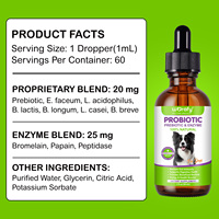 WORAFY Soutient la santé digestive 3-EN-1 Probiotiques Prébiotiques Enzymes Gut Health Pet Dog Probiotiques Supplément Drop