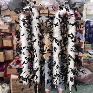 Boa en plumes de dinde marabout naturelles de 2 m sur mesure avec plumes de <span class=keywords><strong>coq</strong></span> pour costume de cosplay, fête de carnaval, défilé de mode, décoration - Product Image 4