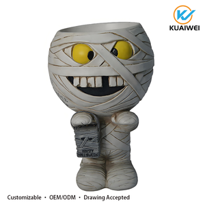 Cuenco de Dulces con Forma de Momia de Resina con Luz LED para Halloween, Decoración de Mesa para Fiestas y Casas Encantadas - Product Image 4