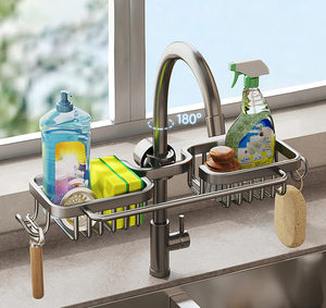 Support de rangement pour robinet de cuisine Fournitures d'évier à légumes Torchon ménager, panier de drainage en <span class=keywords><strong>éponge</strong></span> Panier de rangement Panier de drainage - Product Image 4