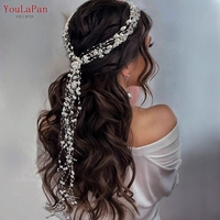 YouLaPan HP538 Magnifique serre-tête de mariée en perles, guirlande de cheveux perlée à pampilles, accessoires de coiffure de mariée élégants et magnifiques pour mariage