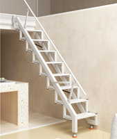 Escalier mural pliable personnalisable, gain de place, avec main courante, pour usage domestique, duplex ou mezzanine
