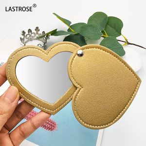 Private Label Pu Leather Slide Pocket Makeup <b>Mirror</b> Uv Printing logo Oem Pu <b>Mirror</b> - Product Image 5