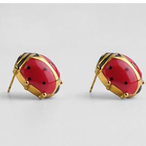 Pendientes de Mariquita de Acero Inoxidable con Esmalte Colorido Personalizado de Fábrica, Pendientes Magnéticos para Hombre y Mujer - Product Image 2