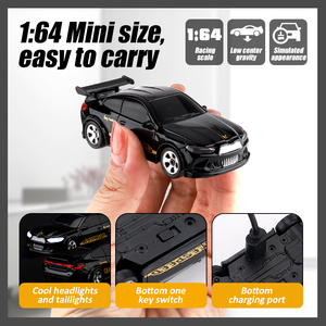 Vente en gros 1/64 2.4G Mini voiture de <span class=keywords><strong>course</strong></span> 4WD Drift Rc Voiture télécommandée pour enfants Jouet véhicule avec lumière LED Hobby pour garçons 15 km/h - Product Image 4