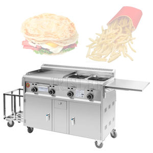 モバイルストール多機能スナックカートトロリーステンレス鋼朝食ファーストフードおにぎりグルメカート - Product Image 1