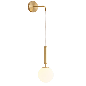 Modern Gold Globe LED Iron Wall Mounted <b>Light</b> Adjustable Cord Lamp <b>for</b> Living Room <b>Bathroom</b> Mirror Bedside Stairs - Product Image 1