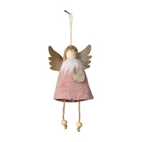 Ornements de Noël en peluche, ange avec ailes scintillantes, cœur, poupée suspendue, décoration pour arbre de Noël, décoration de la maison pour les fêtes