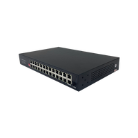 Commutateur réseau Gigabit 24 ports OEM/ODM d'usine avec 2 ports Uplink 1000M PoE, débit de transfert non bloquant de 14,8 Gbit/s et 6,55 Mpps
