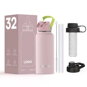 BPA Free Wide Mouth Double Wall Vacuum Flask Insulated Stainless Steel Water Bottle With Lid