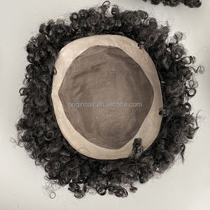 थोक 6 भारतीय 100% मानव बाल मोनो बेस रिप्लेसमेंट पुरुषों के लिए तौपे एफ्रो क्यूल पुरुषों के लिए एक फ्राओ टूपे एफ्रो वाइग्स - Product Image 3