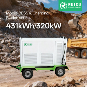 Ruisu Mobile 314ah Lifepo4 batteria 431kWh/320KWh stazione di ricarica 320kW Dual Gun DC per caricabatterie a corrente continua accumulo di energia solare fuori rete - Product Image 3