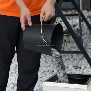 Mini secchio per cenere da 1.5 galloni con coperchio pala e scopa secchio per carbone per Set di attrezzi per <span class=keywords><strong>camino</strong></span> braciere secchio per legna manico in legno - Product Image 6