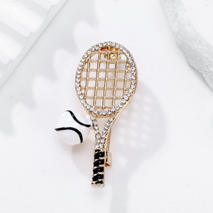 Broche de Raqueta de Tenis con Pedrería y Bola Esmaltada para Chaquetas y Solapas, 23mm, 3 Colores - Product Image 5