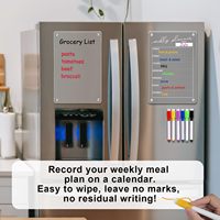 Planificateur de Repas Hebdomadaire en Acrylique Transparent Magnétique, Outil d'Écriture de Calendrier pour Bureau à Domicile, Tableau Blanc Effaçable à Sec, 2 Pièces, 11.7x8.3