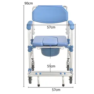 医疗保健康复安全设备床头浴室可移动折叠式带马桶的淋浴椅