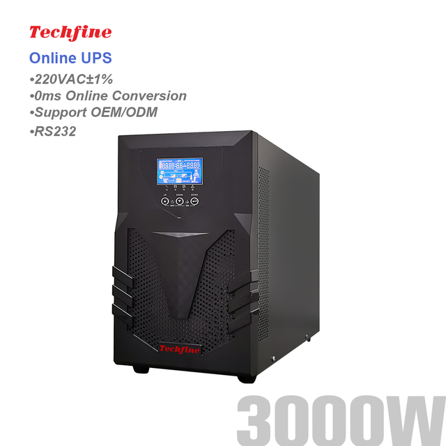 3KVA 3KW Single Phase Online UPS Pure Sine Wave Output 0ms Conversion Uninterruptible Power Supply