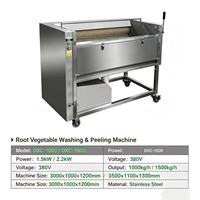 DXC-1000/1500 Wortelgroentewas- en schilmachine van 304 roestvrij staal voor de verwerkingslijn van aardappel, wortel en yam