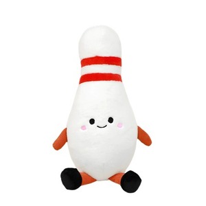 Peluche de Pin de Boliche con Rayas Rojas, Ultra Suave, Juguete Antiestrés <span class=keywords><strong>para</strong></span> Abrazar y Regalar, Agrega un Toque Divertido a tu Espacio - Product Image 1