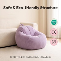 Fauteuil paresseux pour enfants en velours côtelé lavable avec logo personnalisé, taille et couleur sur mesure, canapé pouf en tissu OEM pour la lecture des enfants, vente en gros